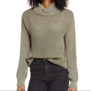 NWT Ten Sixty Sherman Washed Mock Neck Sweater in Olive Green